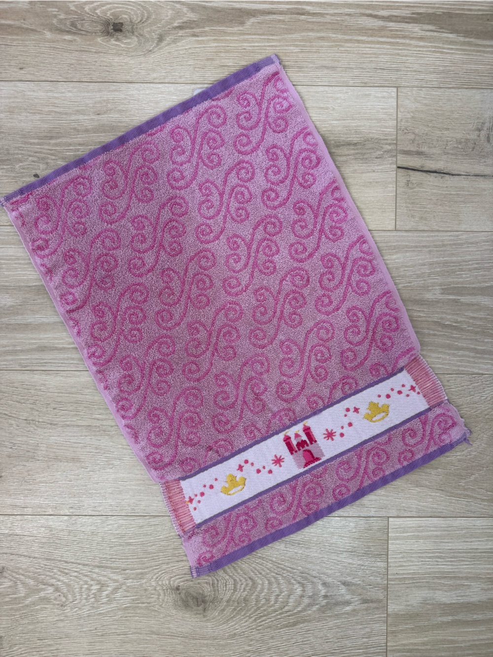 Disney Vintage Pink Princess Castle Hand Towel